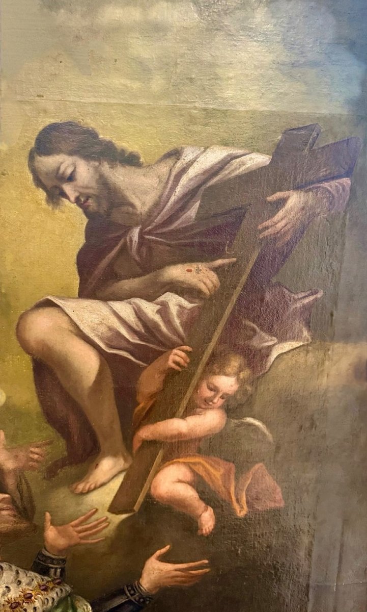 Dipinto antico raffigurante Cristo che appare al Re di Francia-photo-7