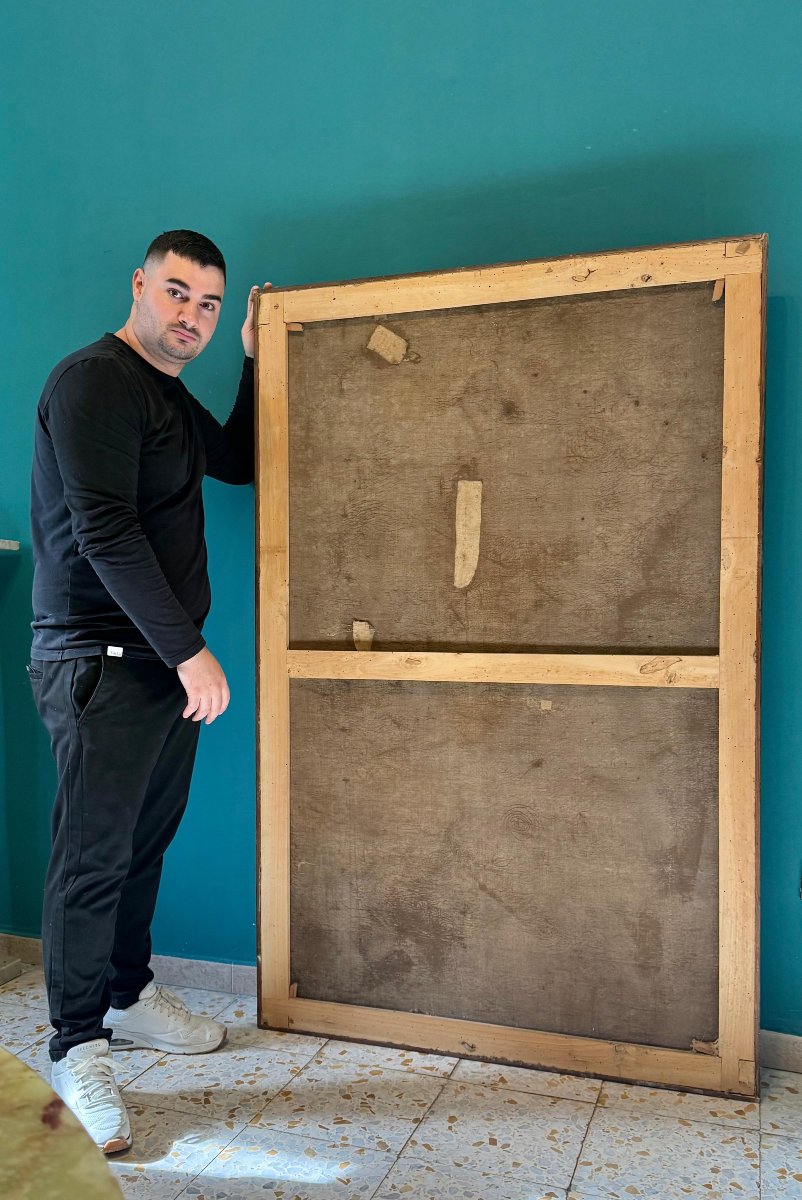 Dipinto antico raffigurante San Giacomo Maggiore a cavallo. -photo-4