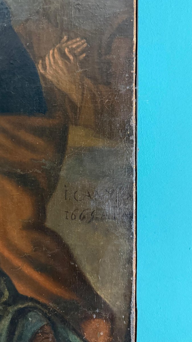 Dipinto antico raffigurante la Natività-photo-4