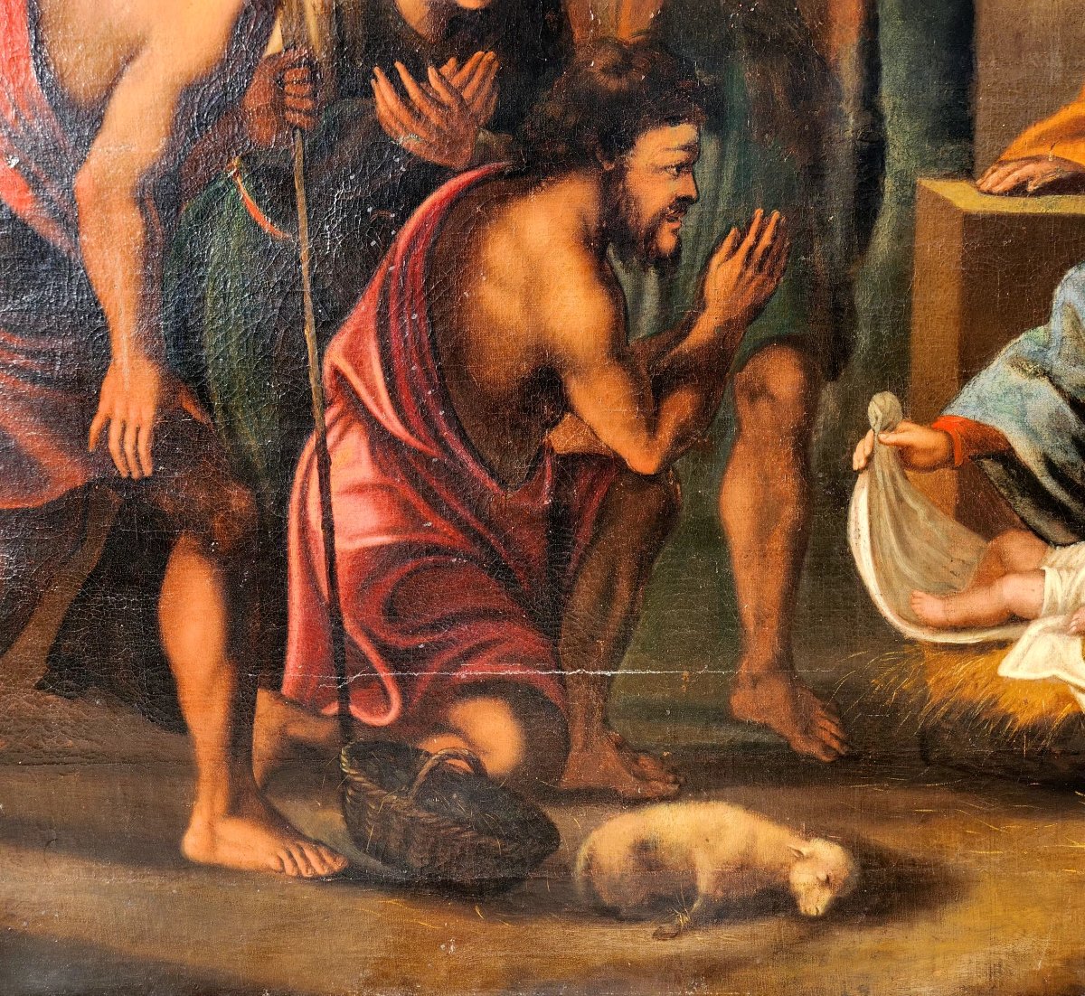 Dipinto antico raffigurante la Natività-photo-1