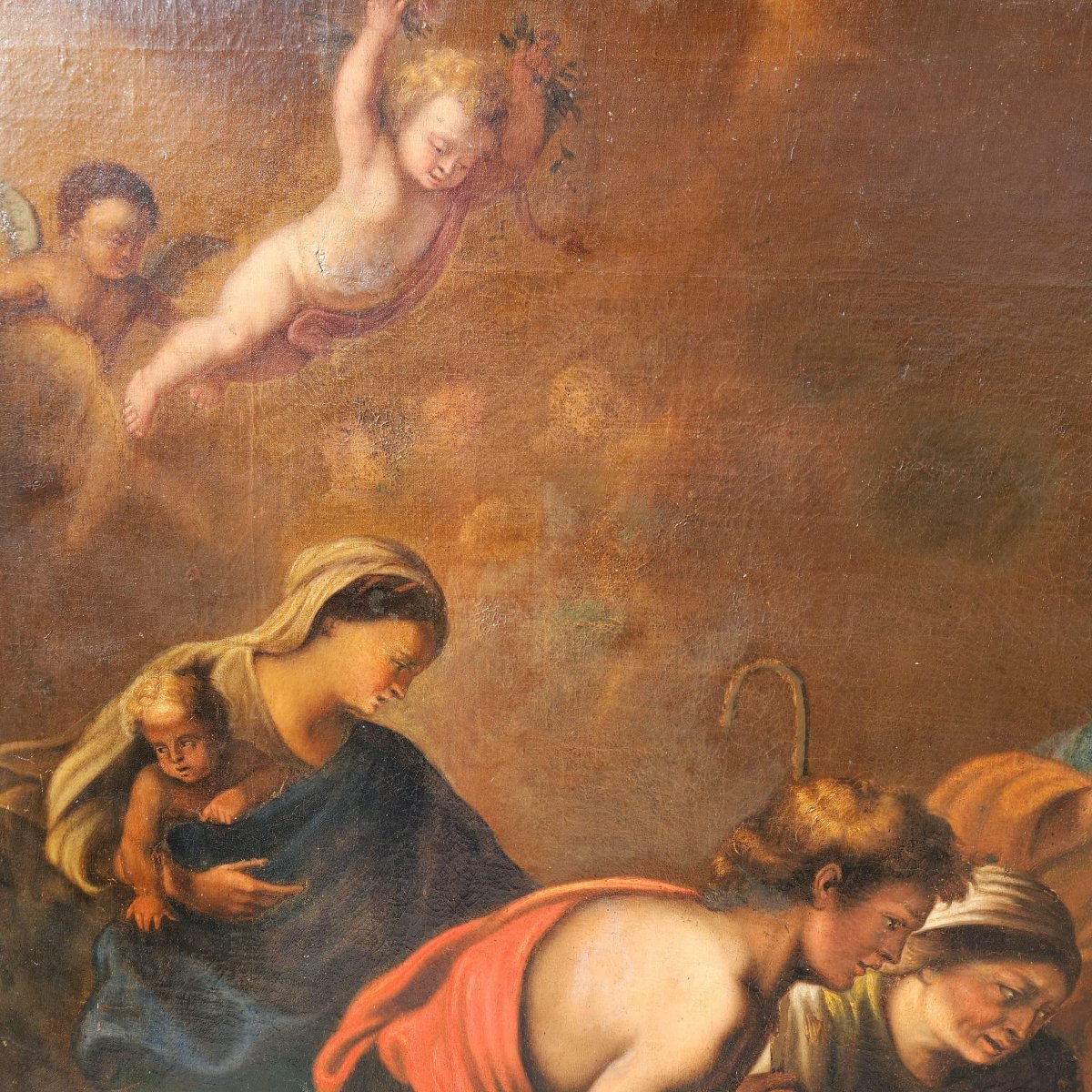 Dipinto antico raffigurante la Natività-photo-5