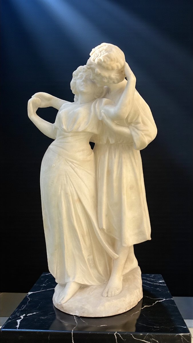 Gruppo scultoreo raffigurante due bambini danzanti Marmo -photo-2