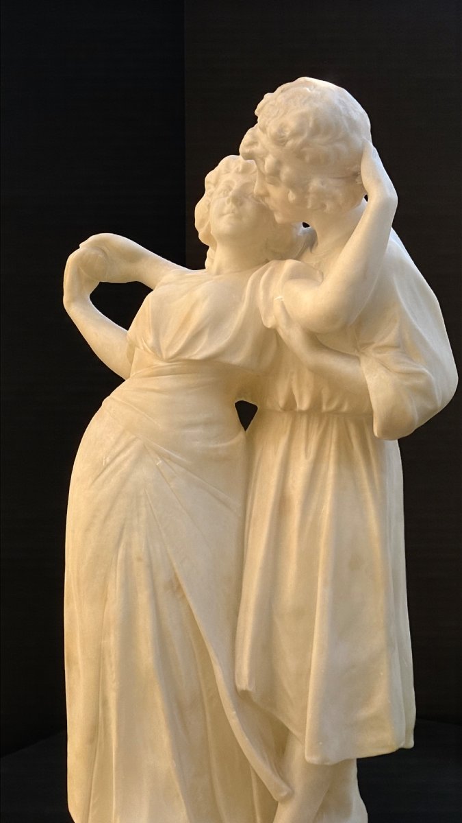 Gruppo scultoreo raffigurante due bambini danzanti Marmo -photo-8