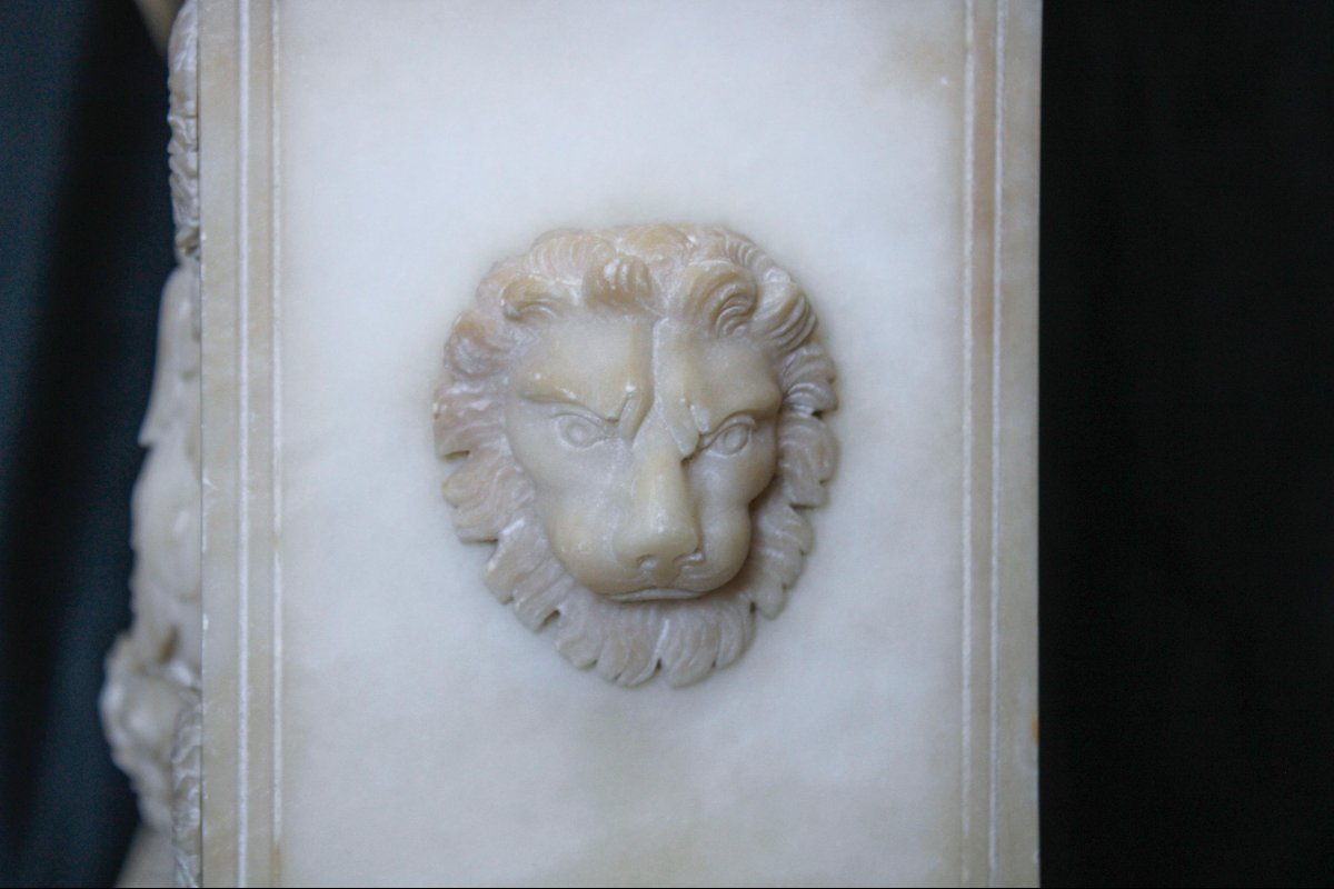 Orologio francese in alabastro con angelo-photo-7