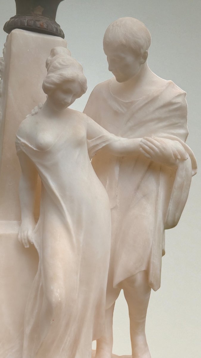 Coppia di Fanciulli Innamorati Marmo e Bronzo -photo-7