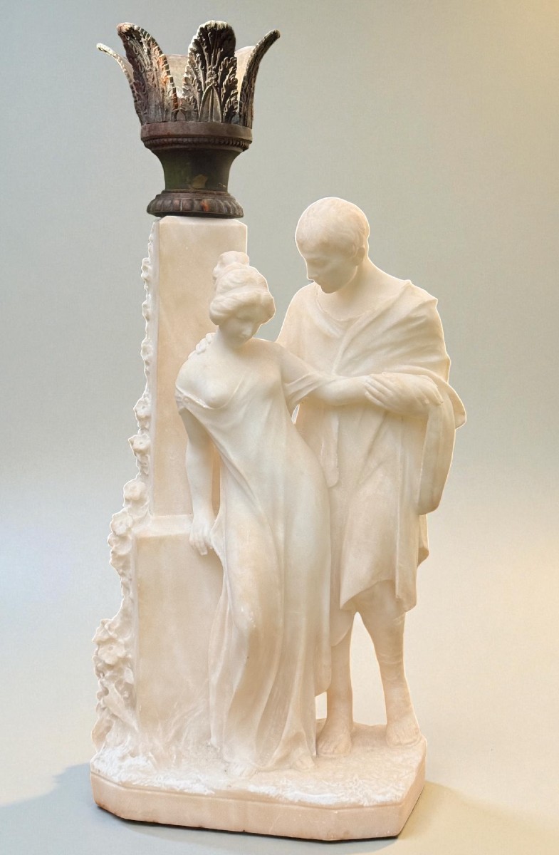 Coppia di Fanciulli Innamorati Marmo e Bronzo 