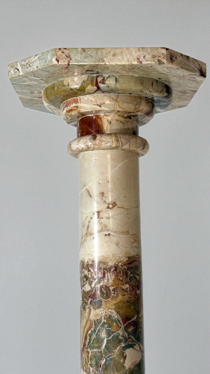 Colonna in Marmo Rosso e Bianco -photo-2