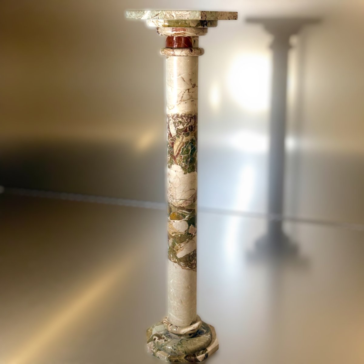 Colonna in Marmo Rosso e Bianco -photo-5