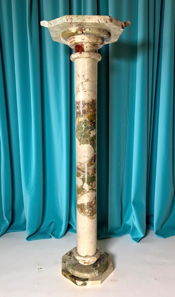 Colonna in Marmo Rosso e Bianco -photo-7