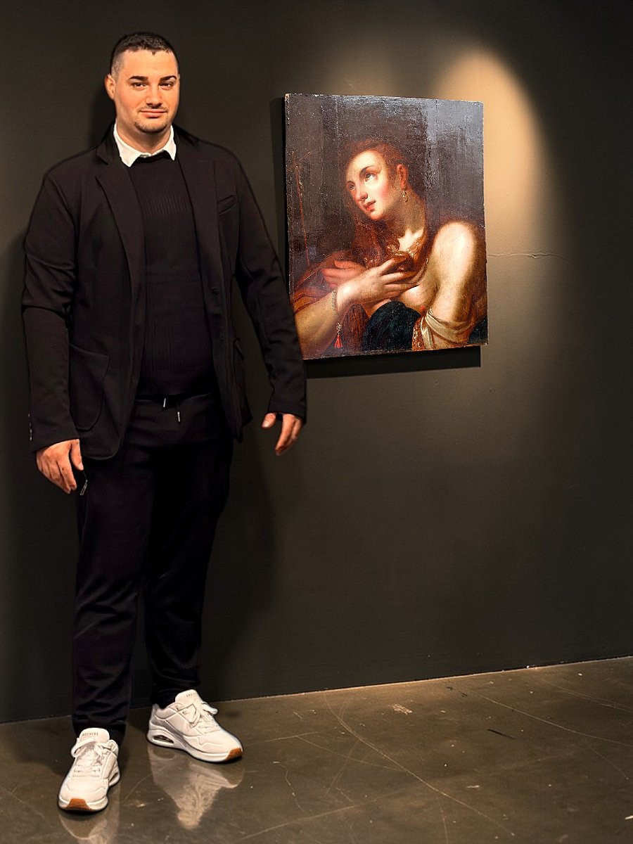 Dipinto raffigurante Maria Maddalena, olio su Tavola, XVI secolo -photo-2