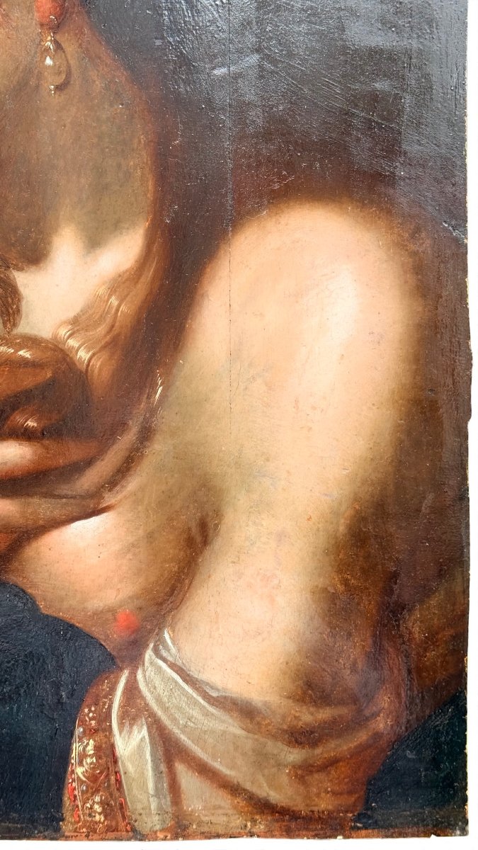 Dipinto raffigurante Maria Maddalena, olio su Tavola, XVI secolo -photo-5