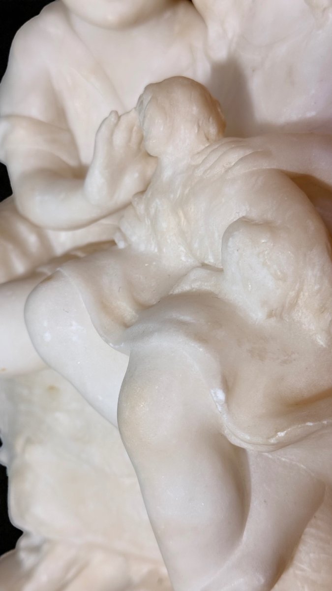 Statua raffigurante una Coppia di Fanciulli che giocano con un cane -photo-3