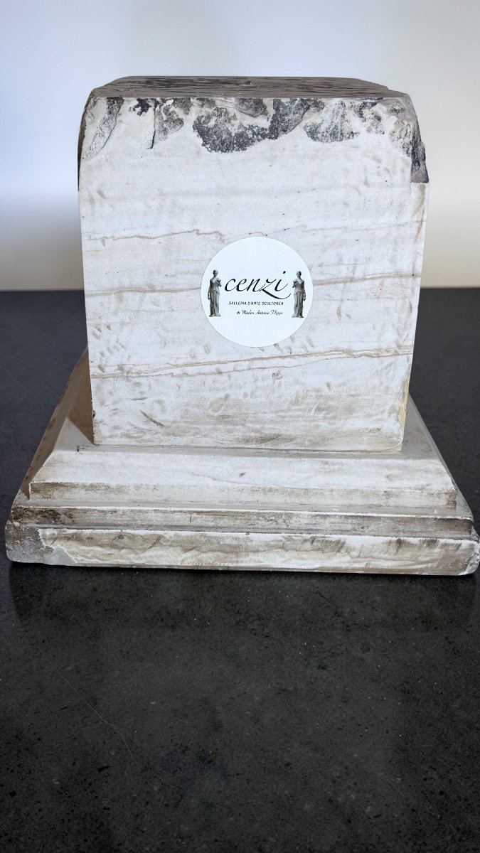 Coppia di Capitelli/Basi basse in Marmo Bianco Statuario di Carrara -photo-7