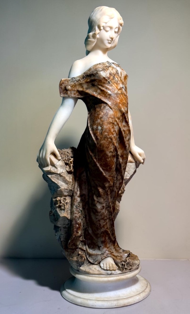 Statua Dea Greca in Marmo Bianco Statuario di Carrara e Marmo Brecciato, Antonio Frilli -photo-2