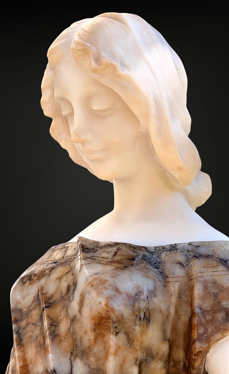 Statua Dea Greca in Marmo Bianco Statuario di Carrara e Marmo Brecciato, Antonio Frilli -photo-3