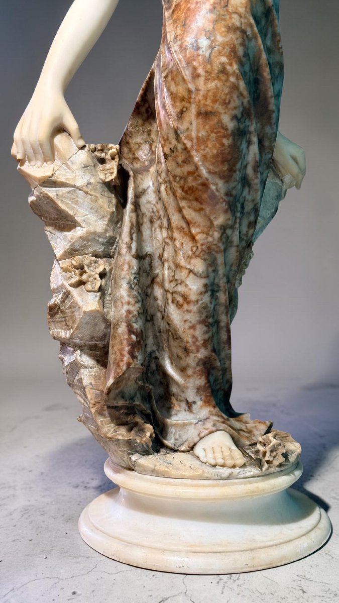 Statua Dea Greca in Marmo Bianco Statuario di Carrara e Marmo Brecciato, Antonio Frilli -photo-1