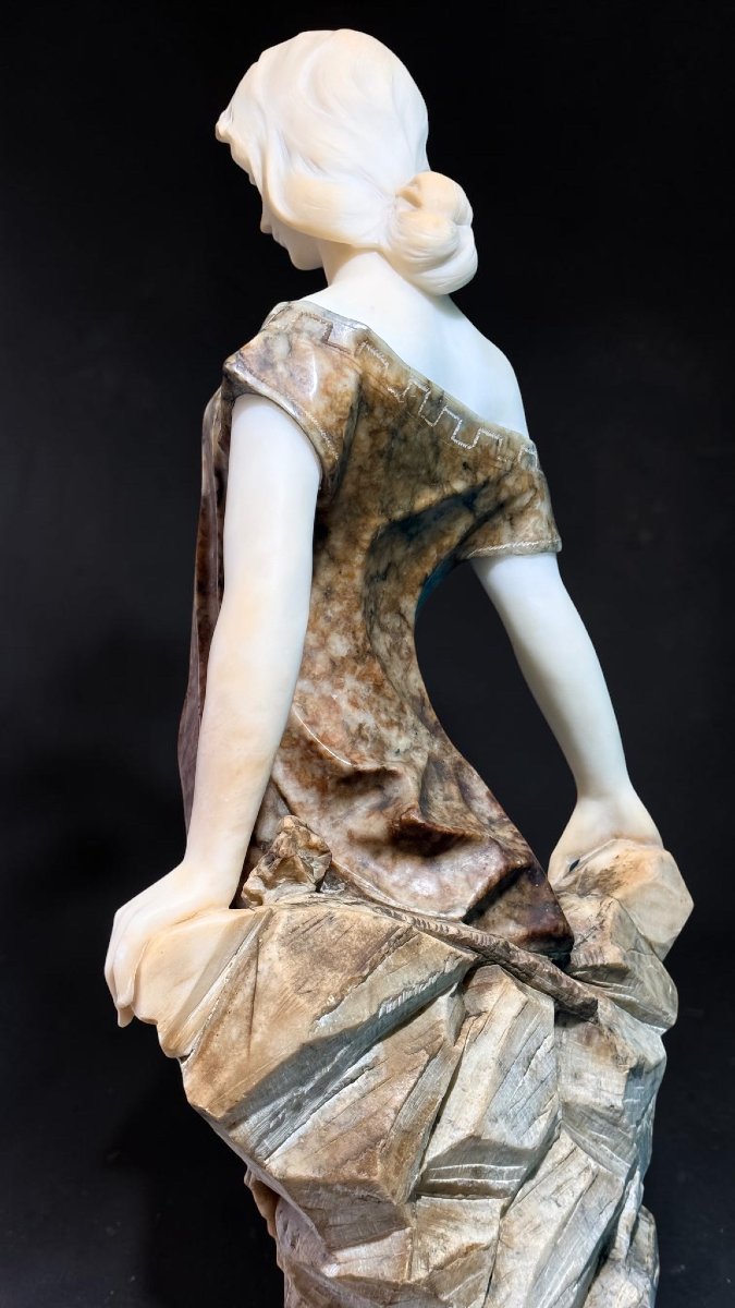 Statua Dea Greca in Marmo Bianco Statuario di Carrara e Marmo Brecciato, Antonio Frilli -photo-2