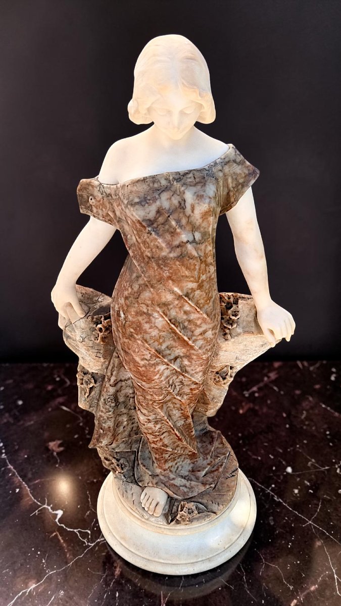 Statua Dea Greca in Marmo Bianco Statuario di Carrara e Marmo Brecciato, Antonio Frilli -photo-3