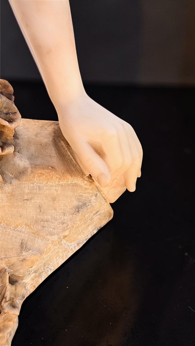 Statua Dea Greca in Marmo Bianco Statuario di Carrara e Marmo Brecciato, Antonio Frilli -photo-4