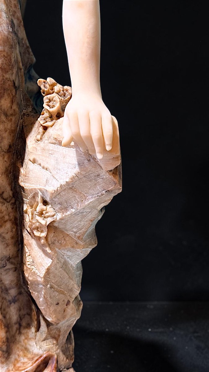 Statua Dea Greca in Marmo Bianco Statuario di Carrara e Marmo Brecciato, Antonio Frilli -photo-5