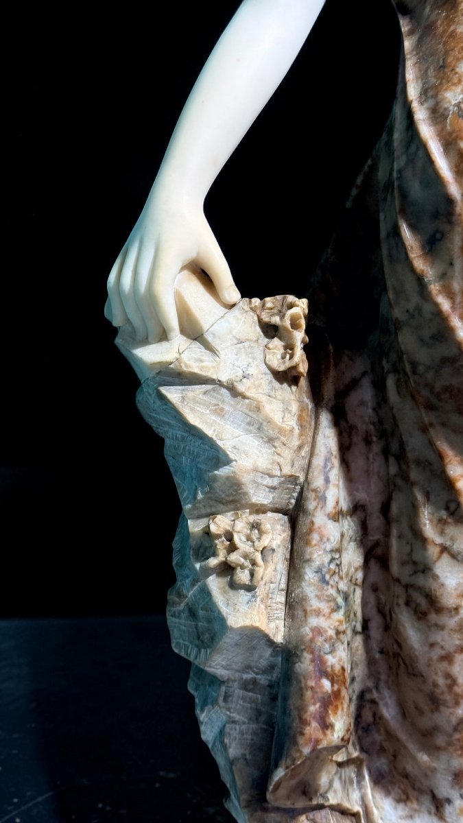 Statua Dea Greca in Marmo Bianco Statuario di Carrara e Marmo Brecciato, Antonio Frilli -photo-7