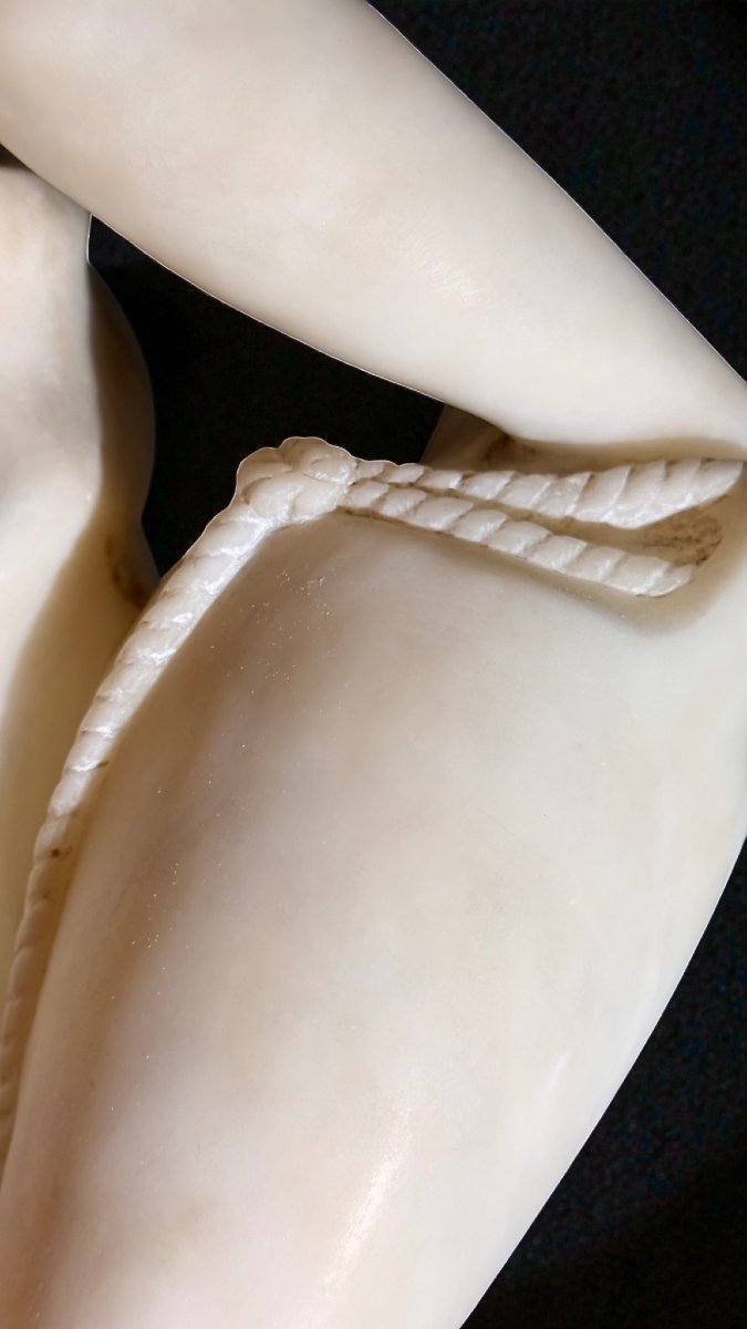 Statua fanciulla con Brocca in Marmo Bianco Statuario di Carrara -photo-1