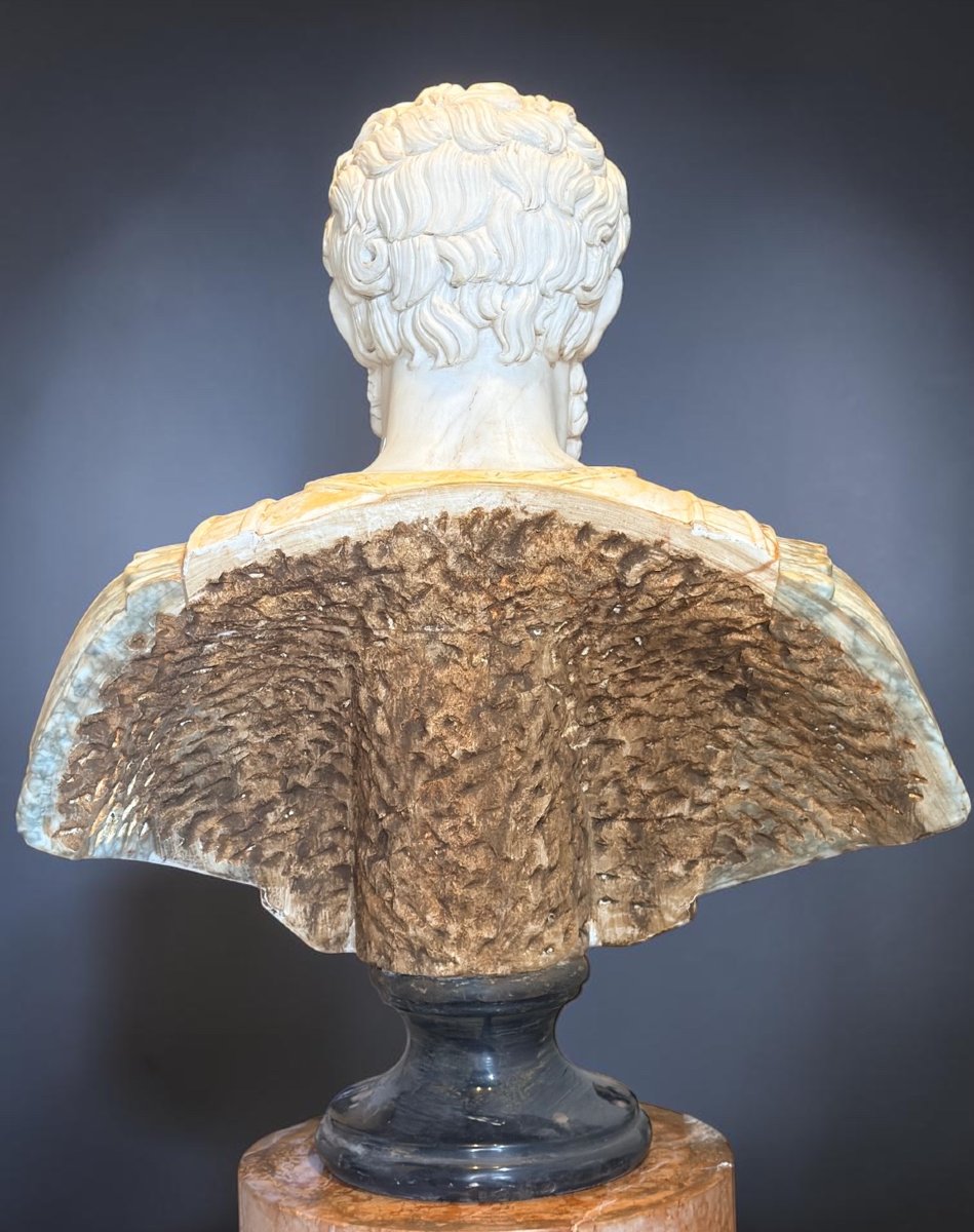 Busto Monumentale Imperatore Romano in Marmi Rari -photo-3