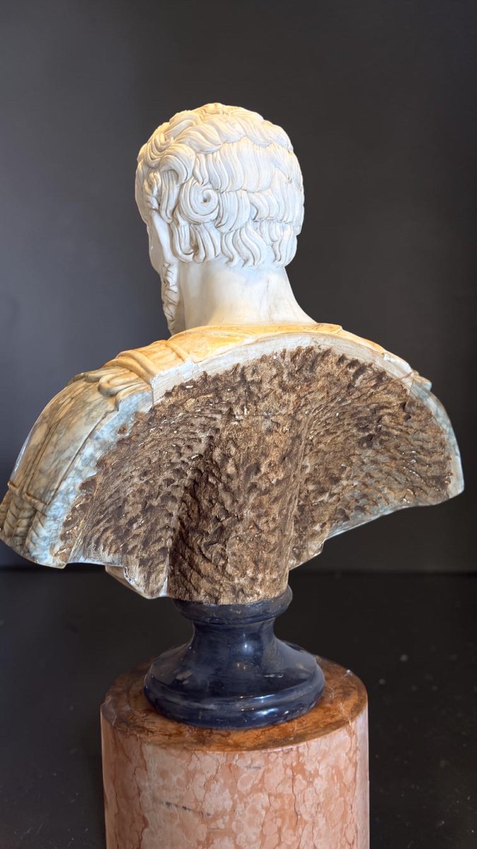 Busto Monumentale Imperatore Romano in Marmi Rari -photo-3