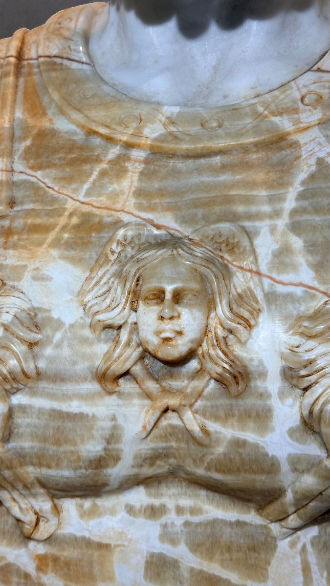 Busto Monumentale Imperatore Romano in Marmi Rari -photo-7