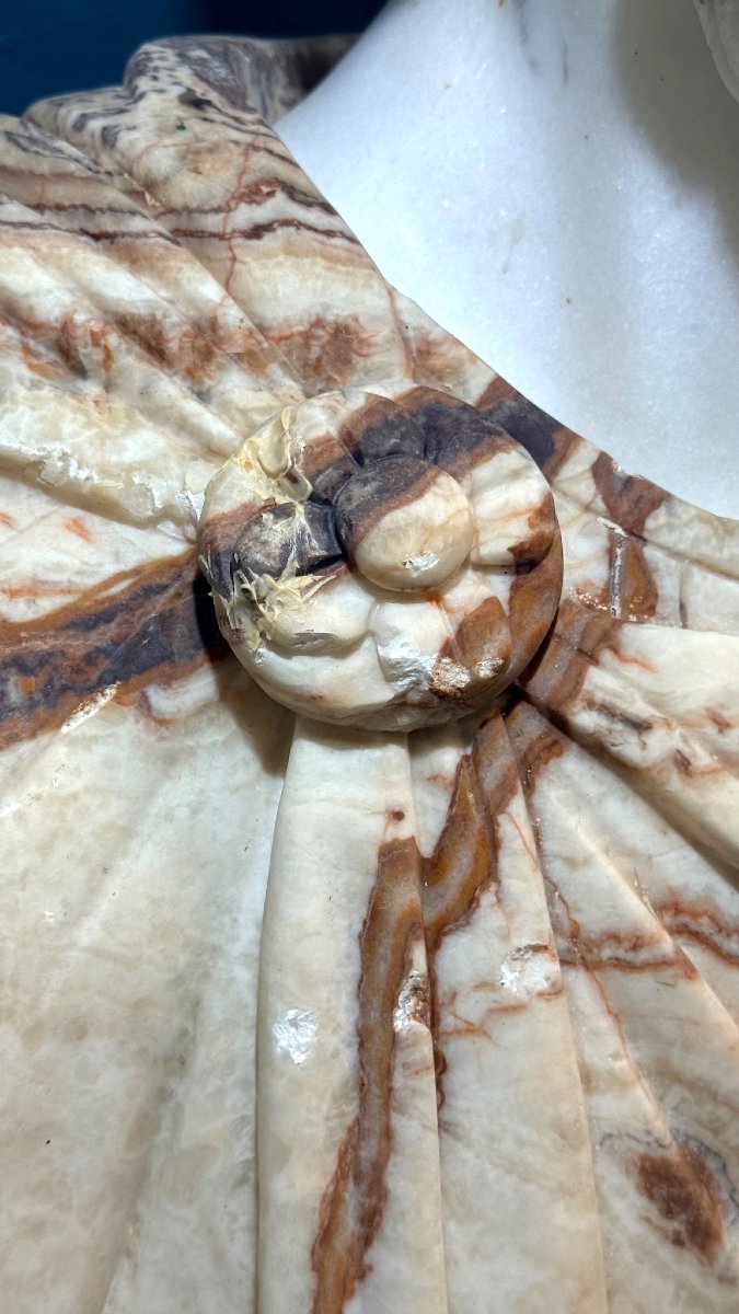 Busto Monumentale Imperatore Romano in Marmi Rari -photo-5