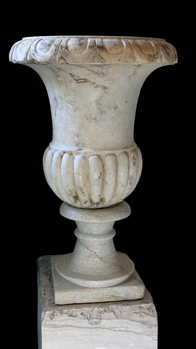 Coppia di Vasi Medicei in Marmo Bianco statuario di Carrara -photo-7