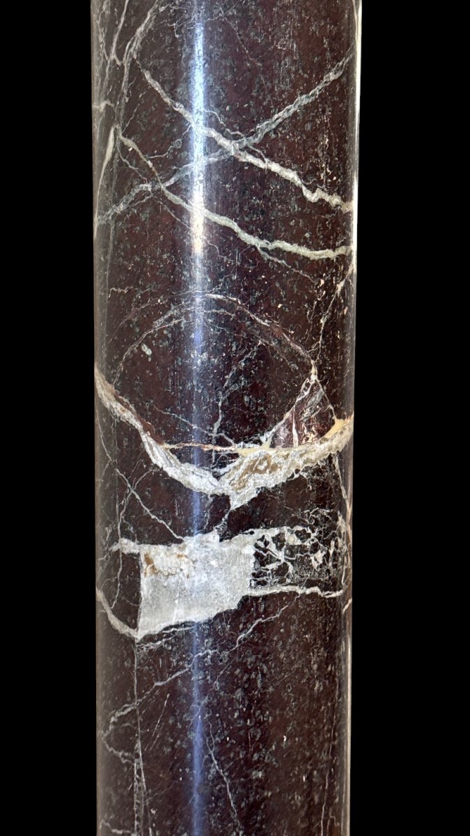 Colonna/Capitello Monumentale in Marmo Violaceo e Bianco Statuario di Carrara -photo-8