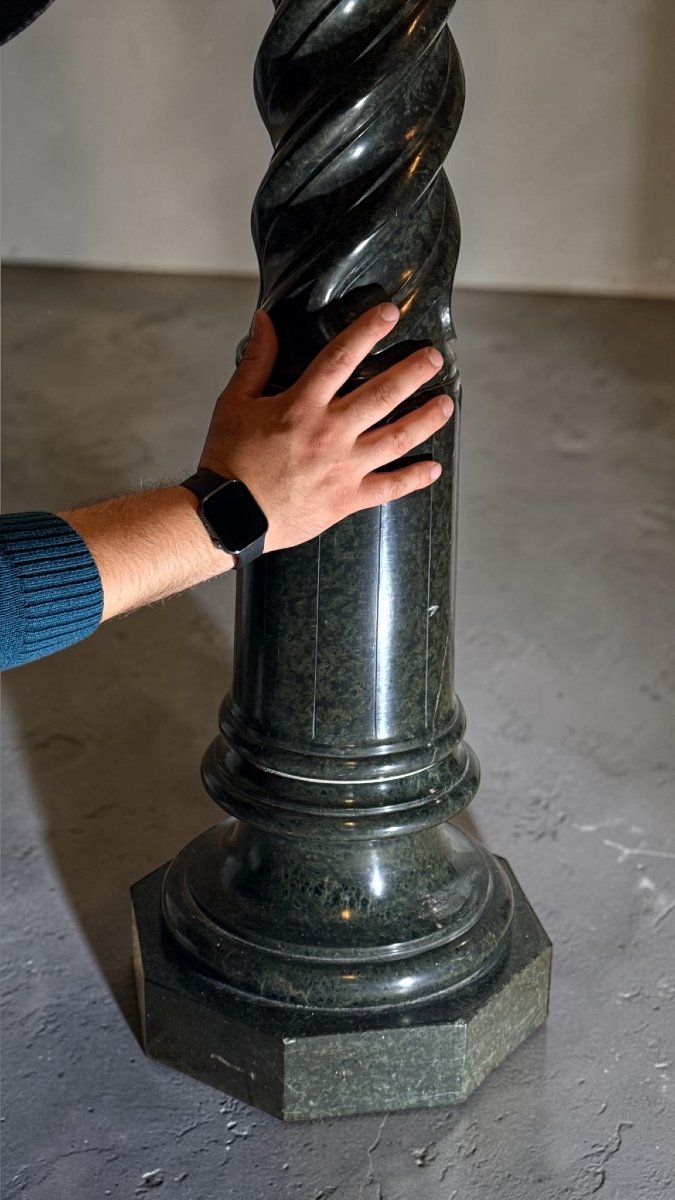 Colonna a Torcione in Marmo Verde Serpentino -photo-3