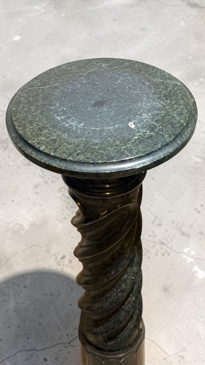 Colonna a Torcione in Marmo Verde Serpentino -photo-4