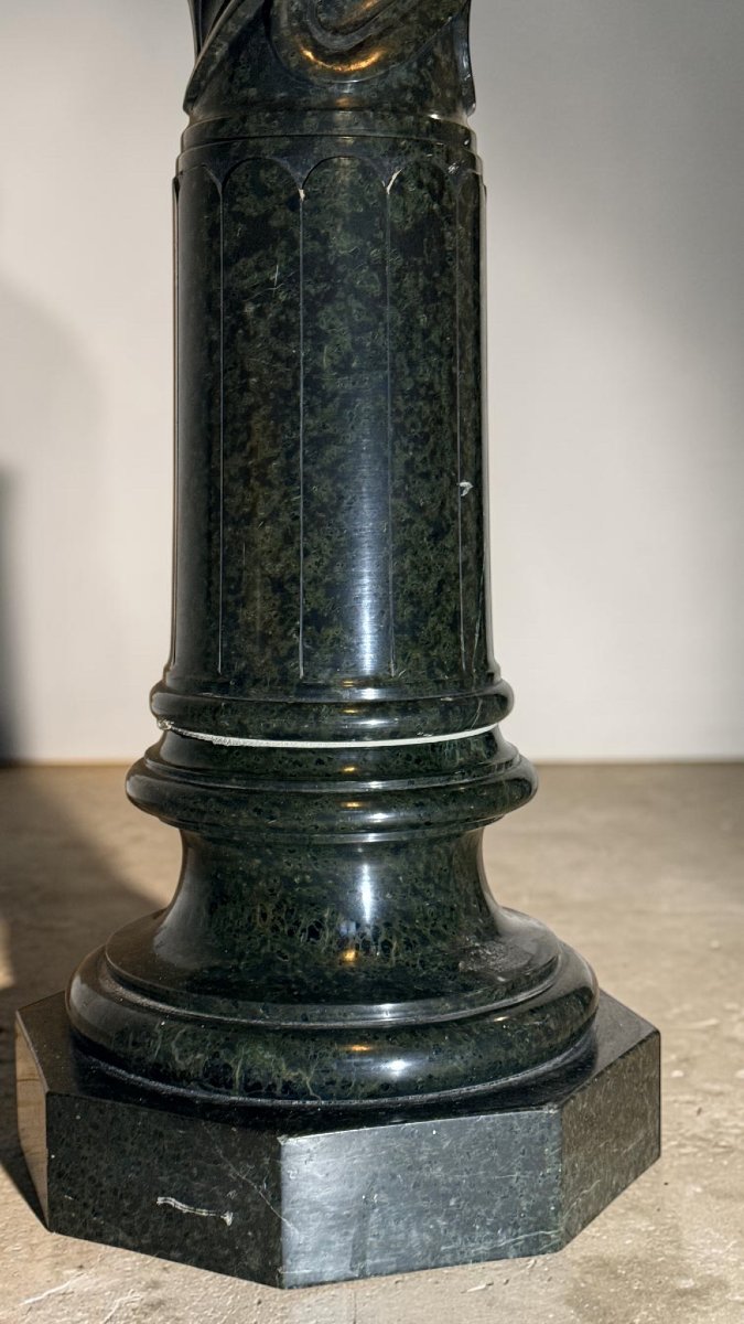 Colonna a Torcione in Marmo Verde Serpentino -photo-2