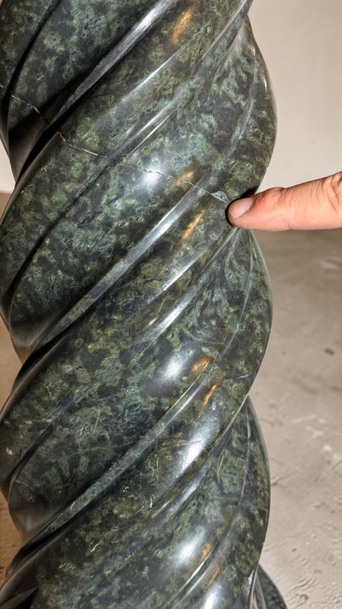 Colonna a Torcione in Marmo Verde Serpentino -photo-3