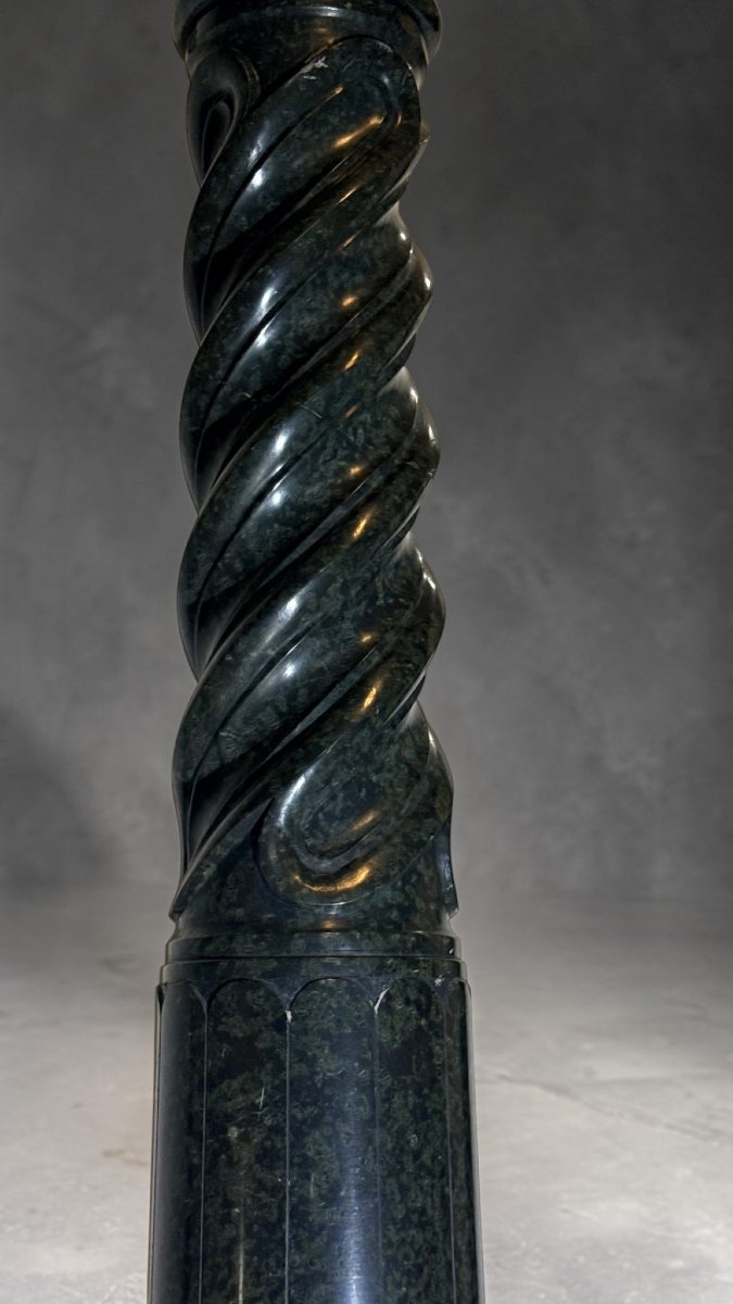 Colonna a Torcione in Marmo Verde Serpentino -photo-4