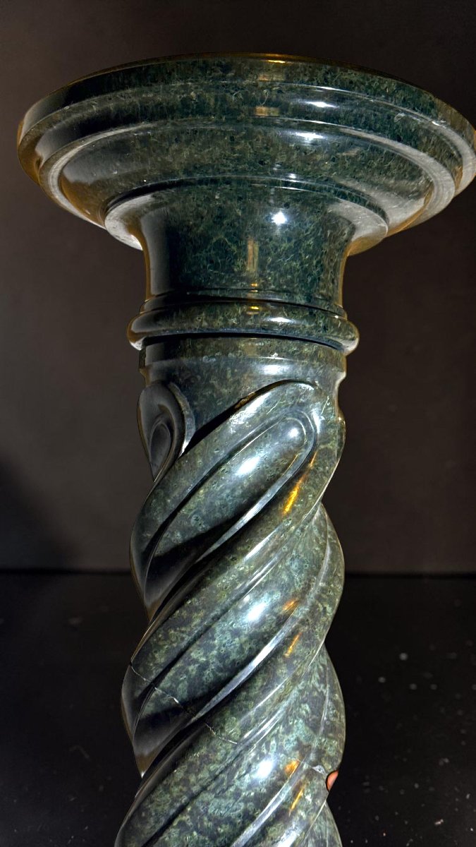 Colonna a Torcione in Marmo Verde Serpentino -photo-8