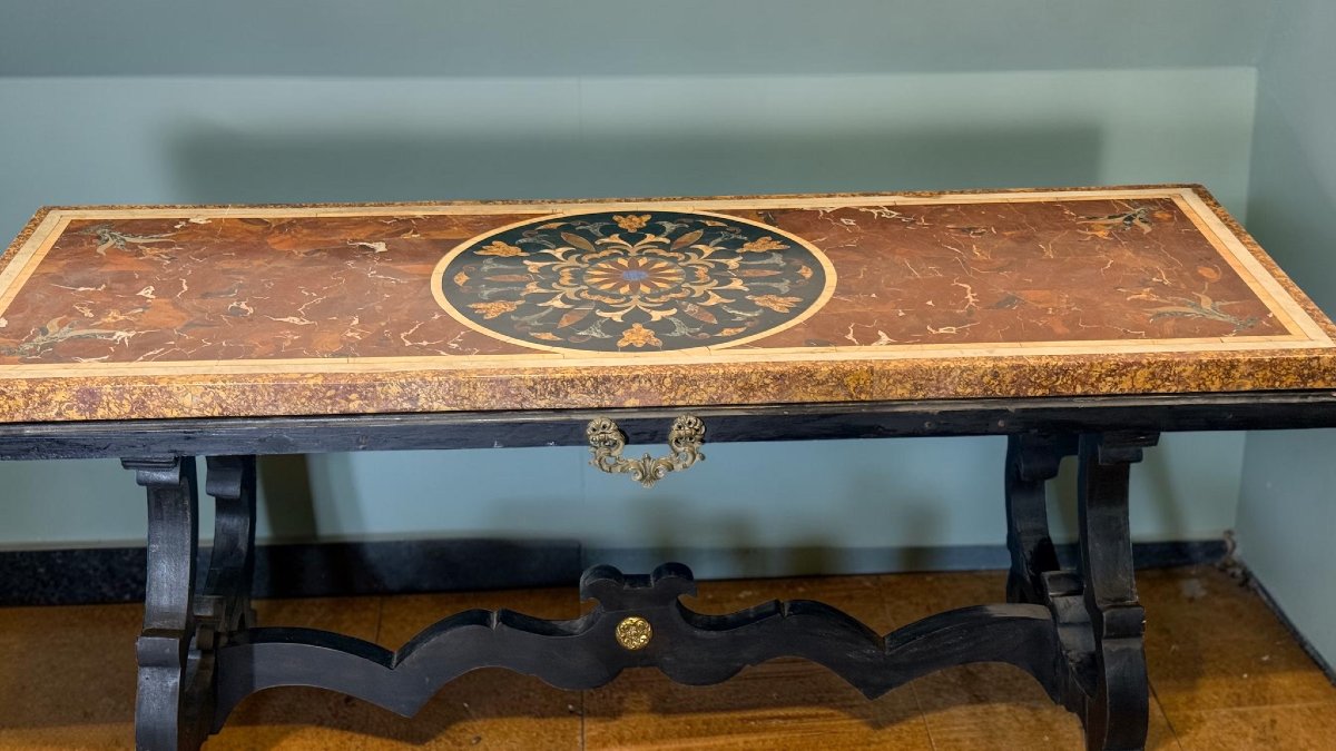 Tavolo con Marmi Intarsiati del 18°/19° secolo -photo-2