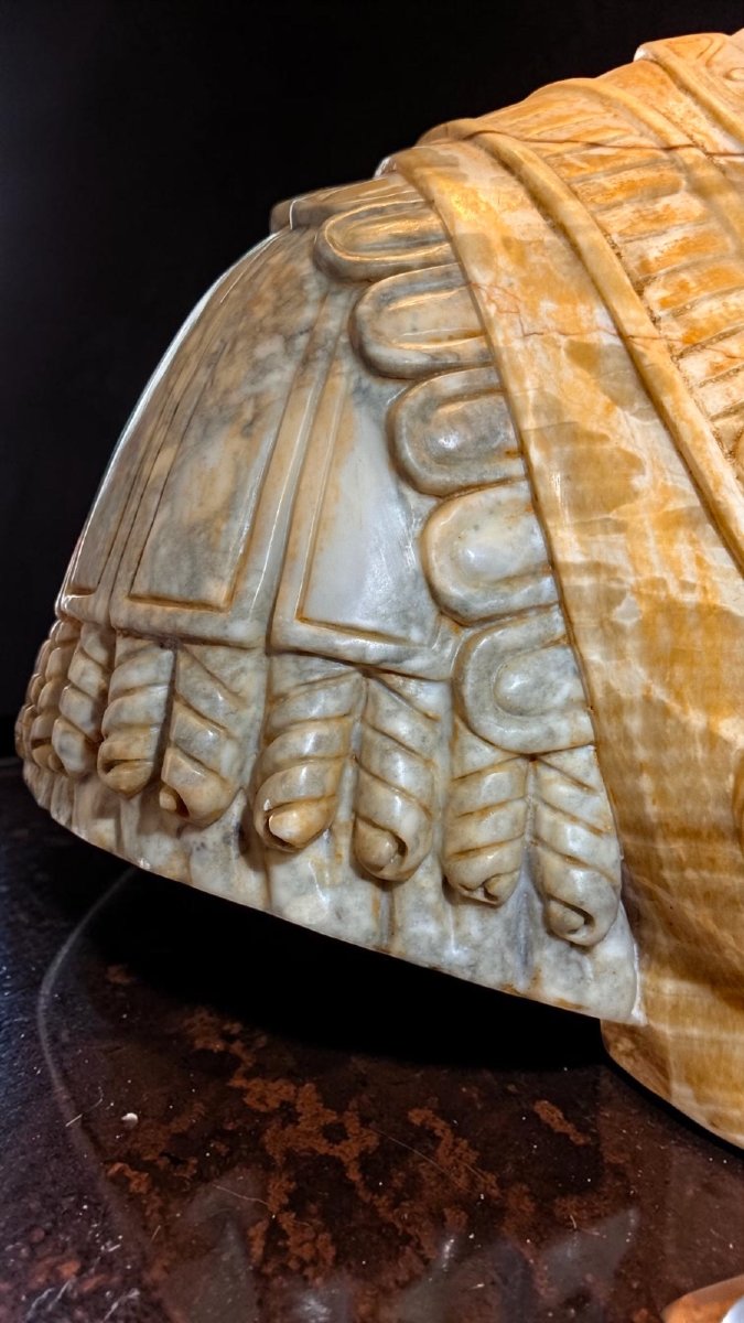 Busto monumentale raffigurante l'imperatore romano Settimio Severo marmi rari-photo-1