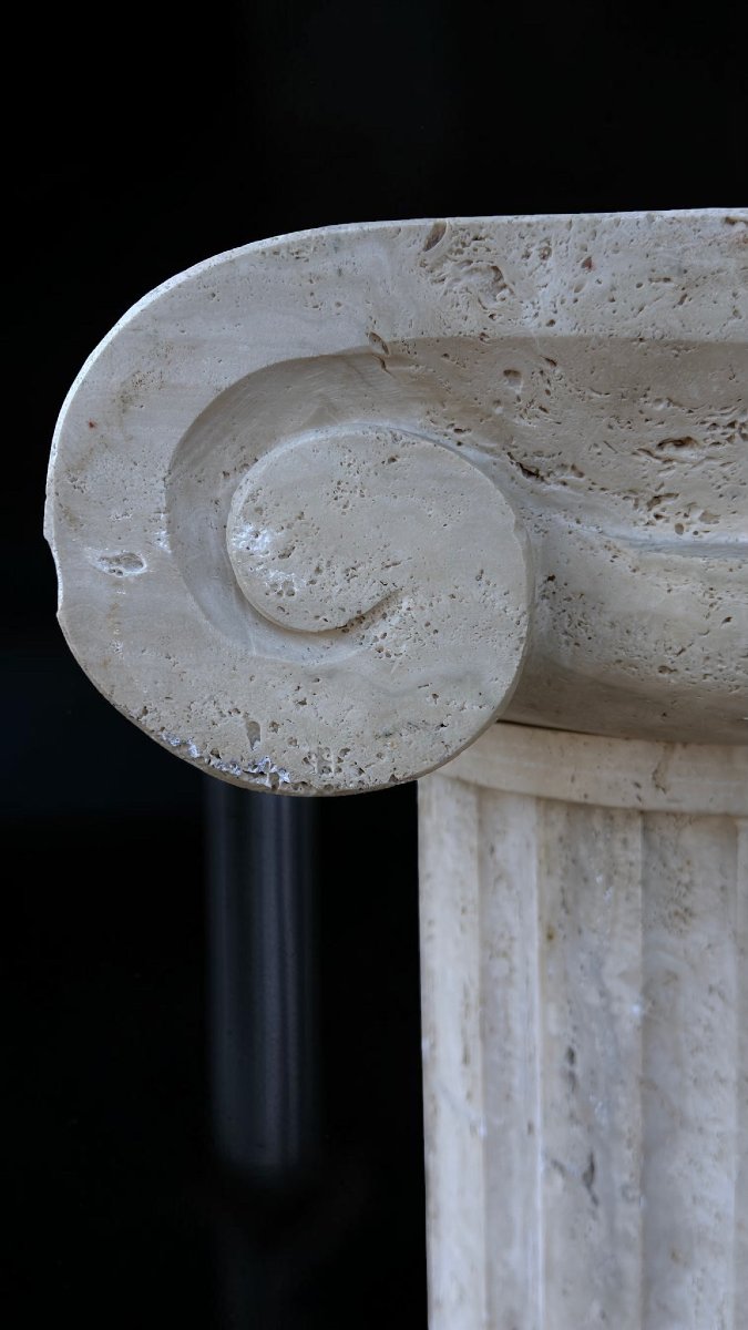 Coppia di Capitelli in Marmo Travertino Romano -photo-2