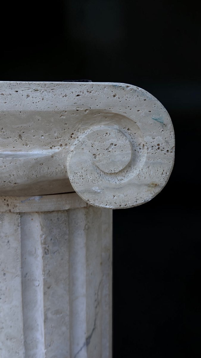 Coppia di Capitelli in Marmo Travertino Romano -photo-3