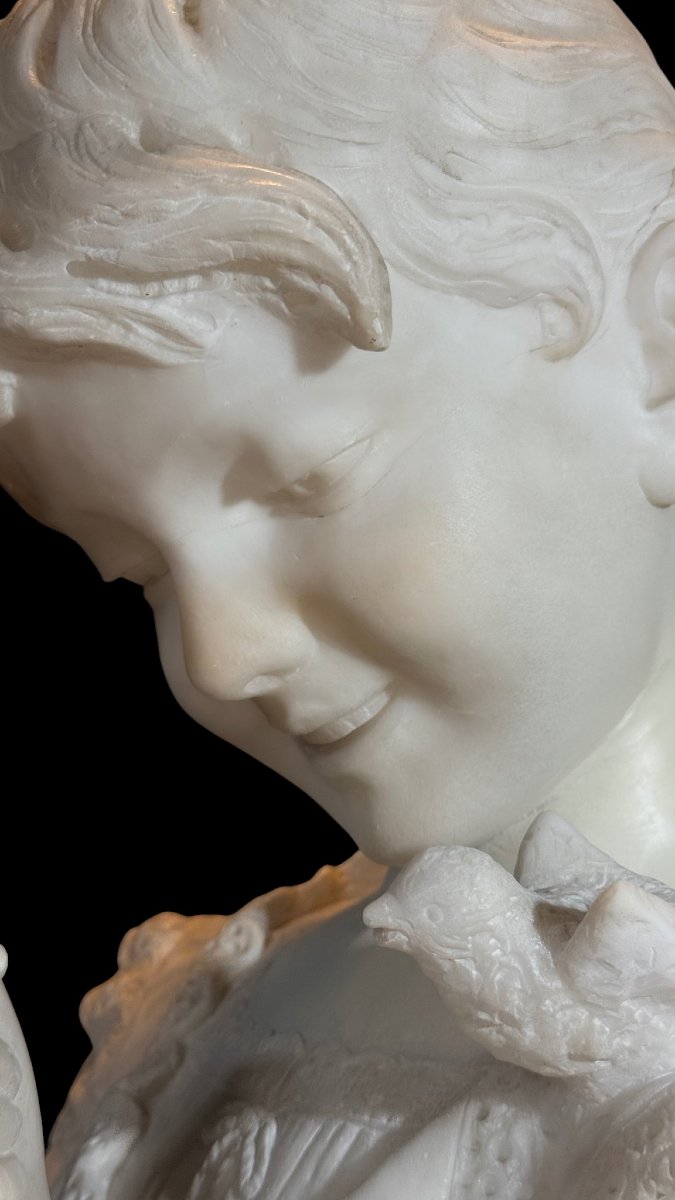 Busto raffigurante una giovane fanciulla in Marmo Bianco di Carrara -photo-7