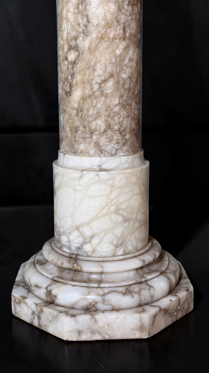 Colonna /Capitello Architettonico in Marmo Arabescato -photo-2