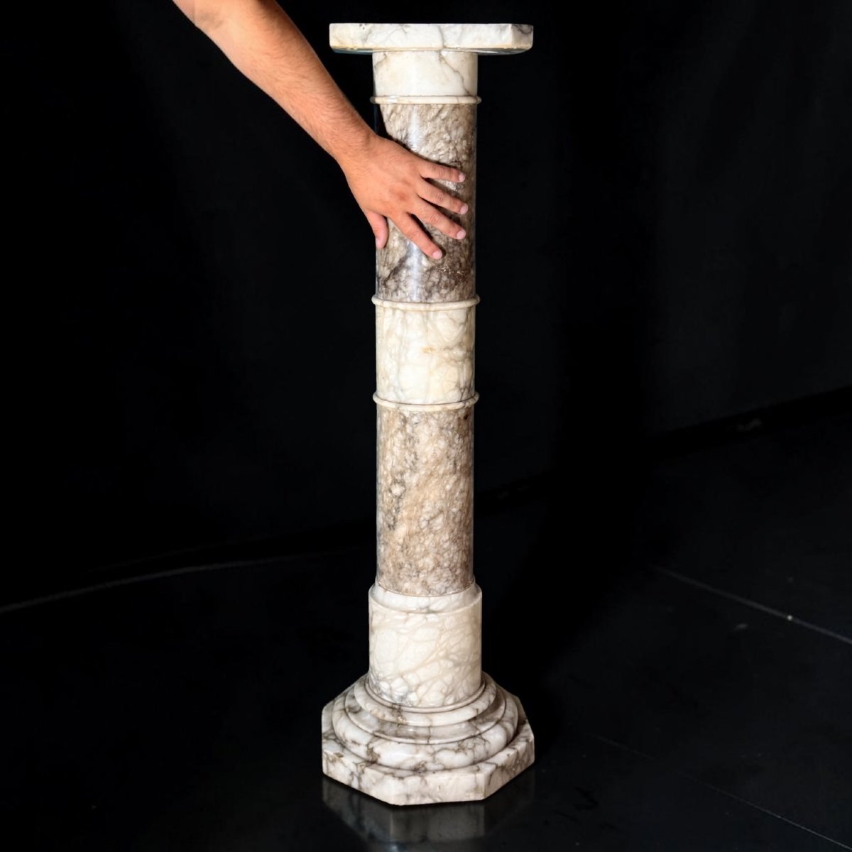 Colonna /Capitello Architettonico in Marmo Arabescato -photo-6