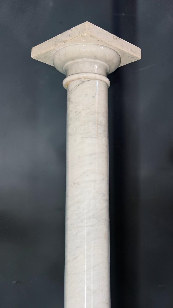 Capitello/Colonna in Marmo Bianco di Carrara -photo-3