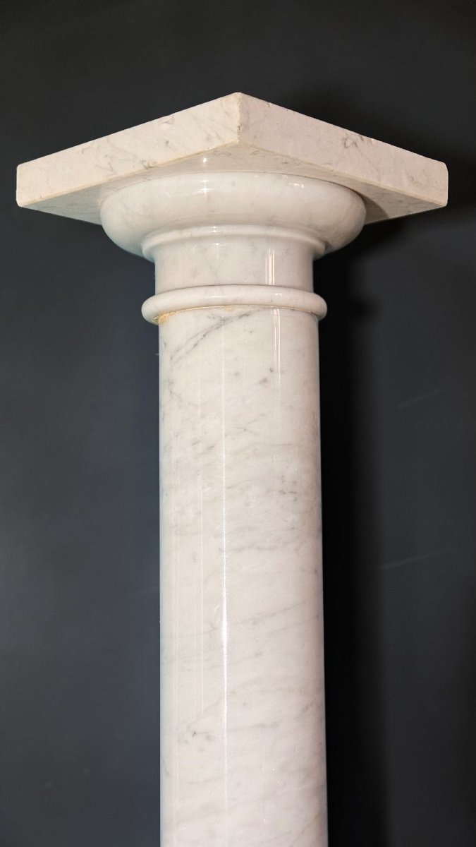 Capitello/Colonna in Marmo Bianco di Carrara -photo-4