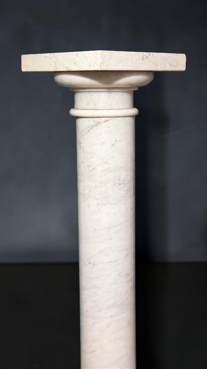 Capitello/Colonna in Marmo Bianco di Carrara -photo-5