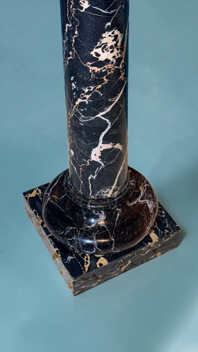 Colonna/Capitello Architettonico in Marmo Nero Portoro -photo-5