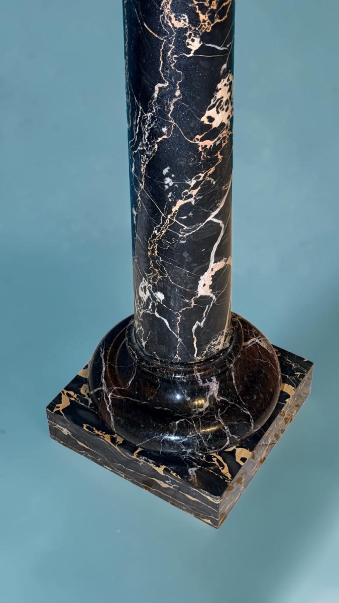 Colonna/Capitello Architettonico in Marmo Nero Portoro -photo-6